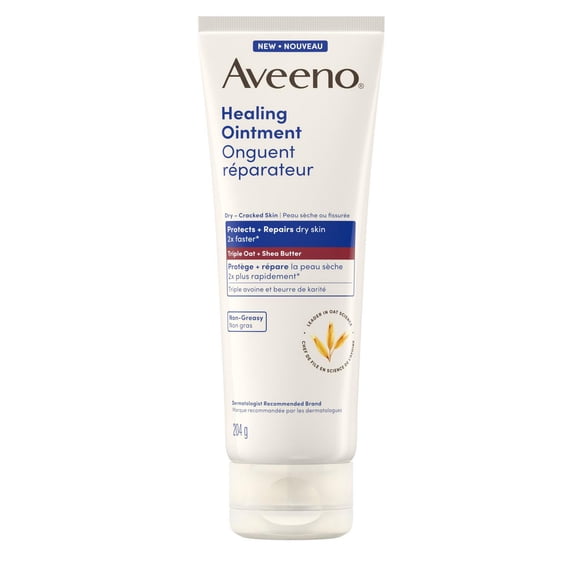 Aveeno Healing Ointment, with Triple Oat & Shea Butter to Repair & Protect Extra Dry, Cracked, Sensitive Skin, Fragrance-Free & Non-Greasy