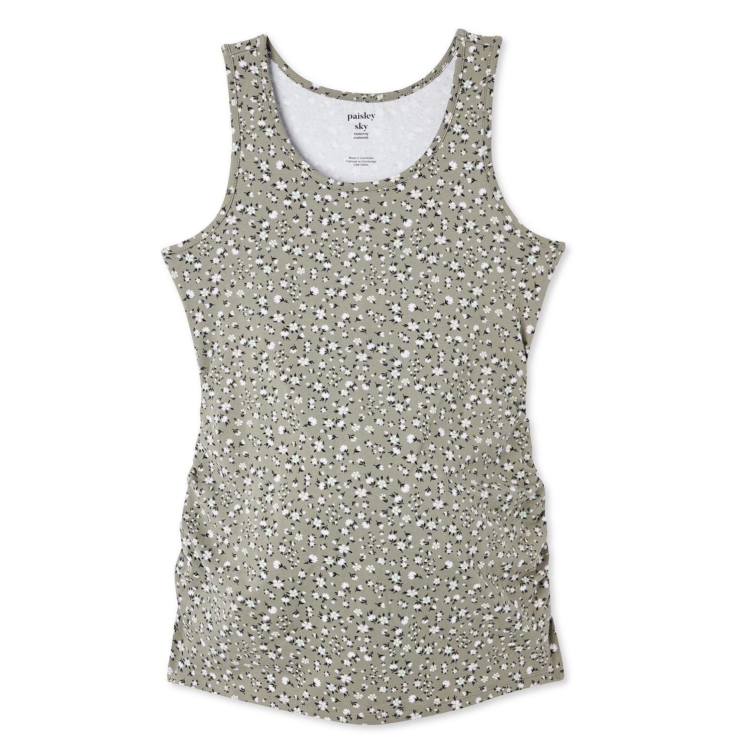 Débardeur aux côtés ruchés Paisley Sky Maternité Tailles P-TTG