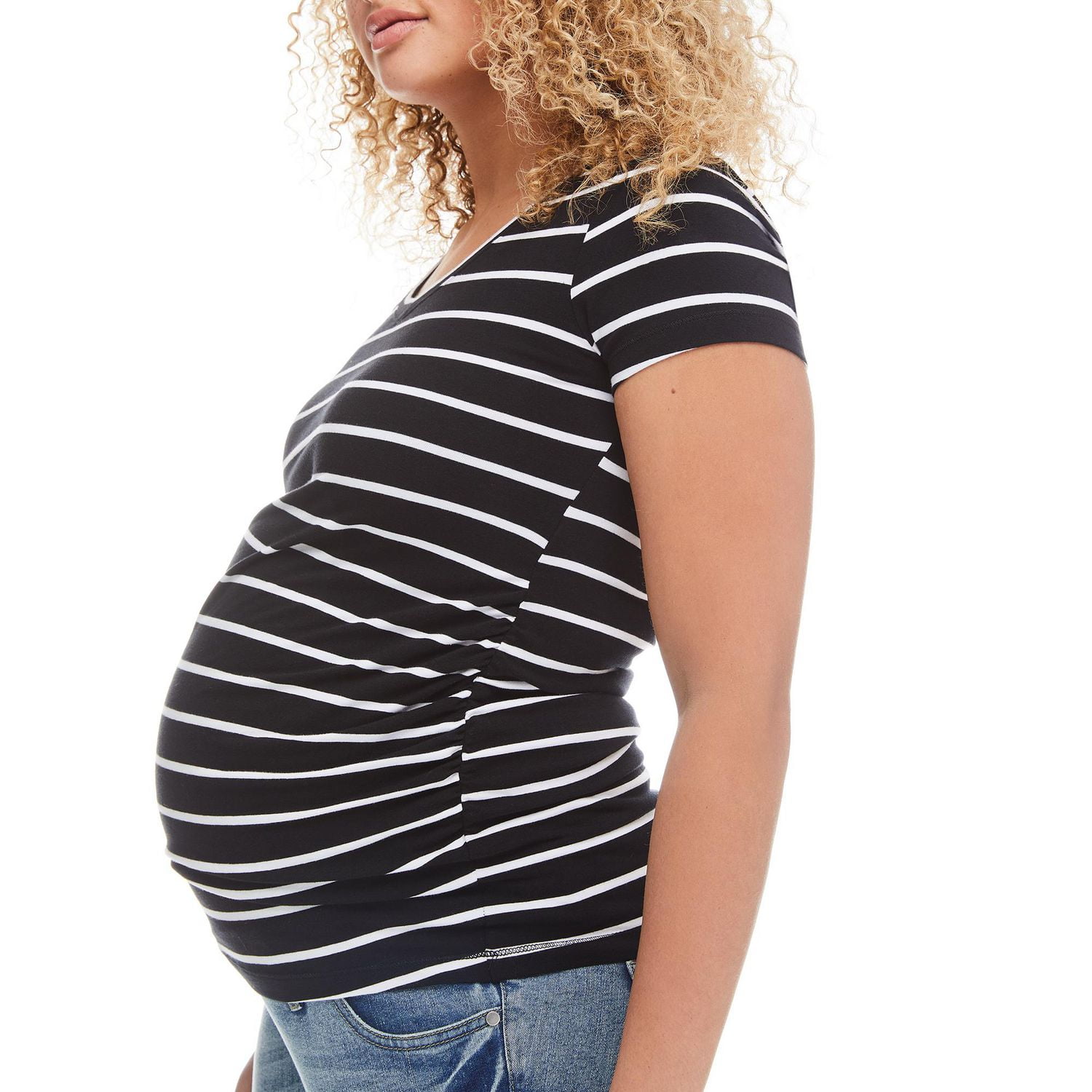 T-shirt à manches courtes avec encolure en V Paisley Sky Maternité Tailles P-TTG