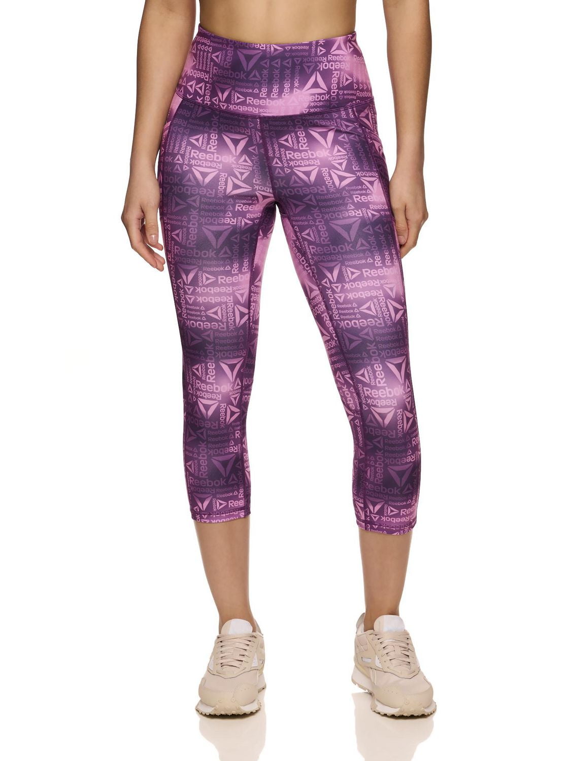 Reebok Women's Everyday Highrise Printed Capri Legging With Pockets, 20" Inseam