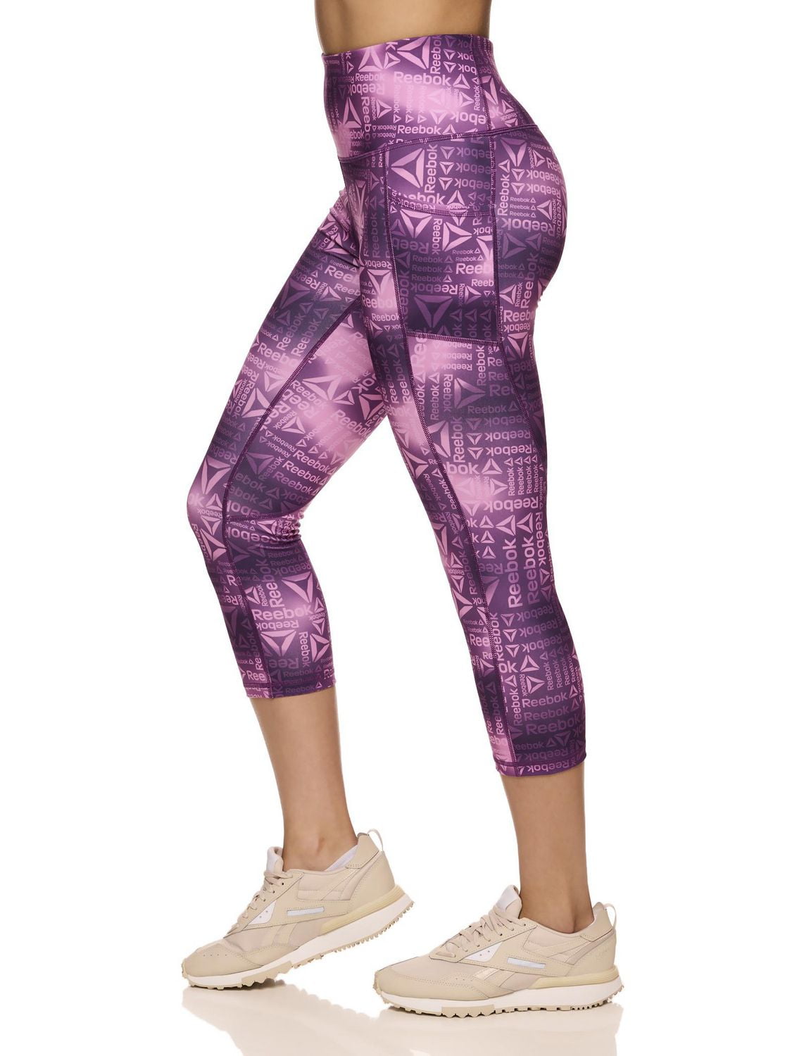 Reebok Women's Everyday Highrise Printed Capri Legging With Pockets, 20" Inseam
