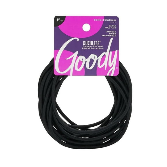 Goody XL Elastics - Black Hair Ties - 15Ct, Goody Elastics