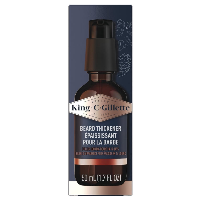 King C. Gillette Beard Thickener formulated with Vitamin B complex and Caffeine, 50 mL