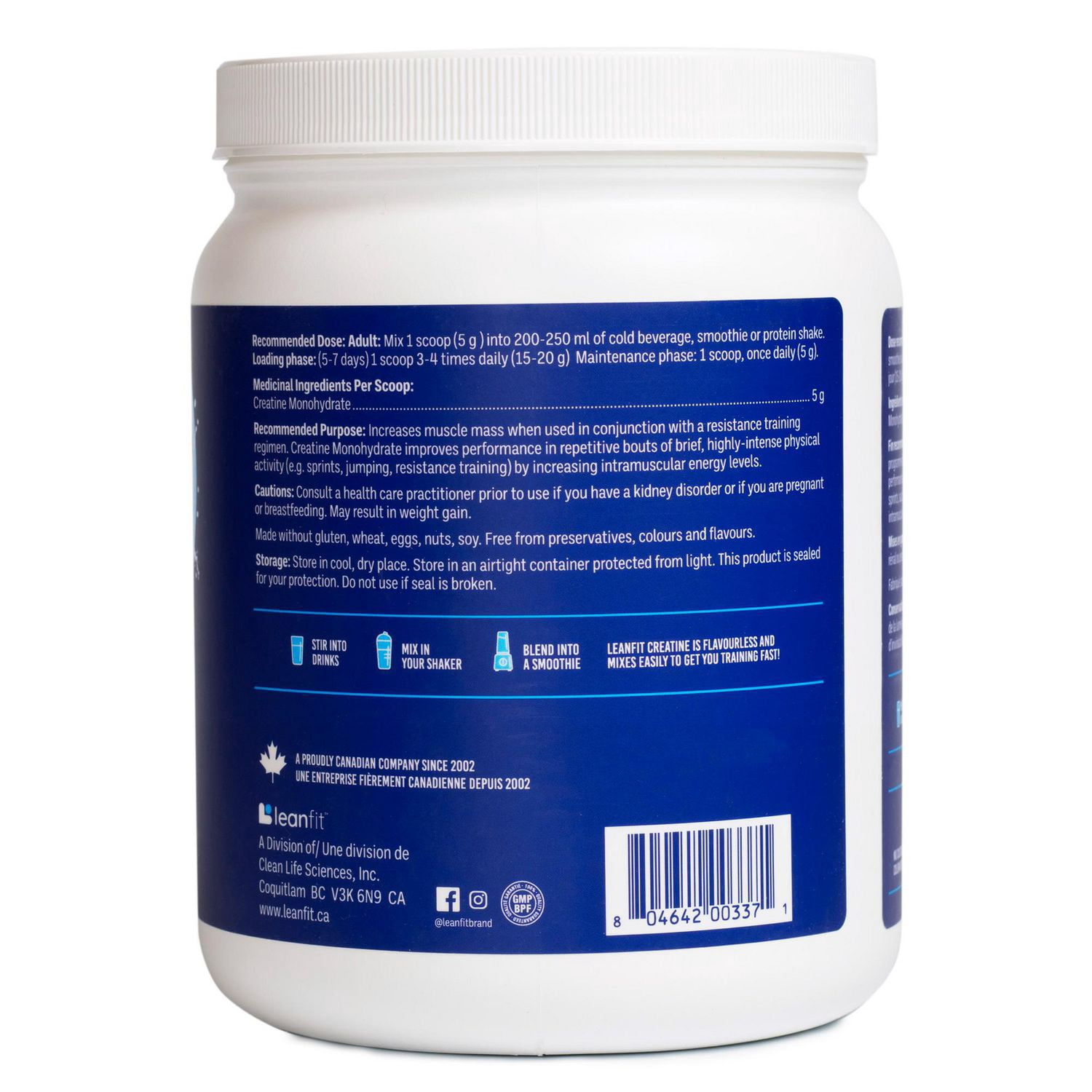 LEANFIT SPORT CREATINE MONOHYDRATE™ Powder Unflavoured 500g - Creatine Supplement for Increased Muscle Mass & Improved Performance - 5g Creatine Per Serving, Informed Choice Certified, Micronized & Pharmaceutical Grade Creatine, Gluten-Free, Vegan