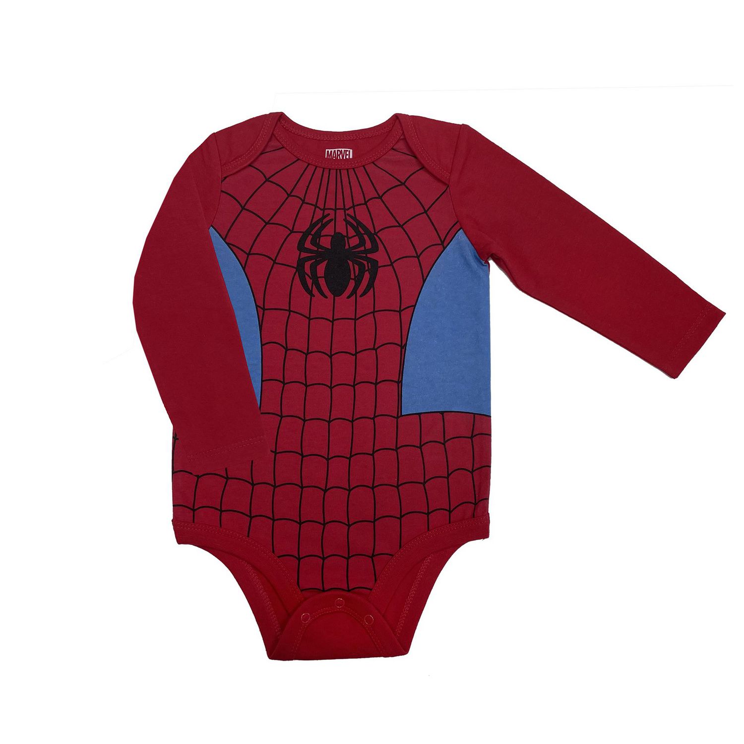 MARVEL Spiderman Grenouillère à manches longues pour garçon 98 % coton 3-8 ans 