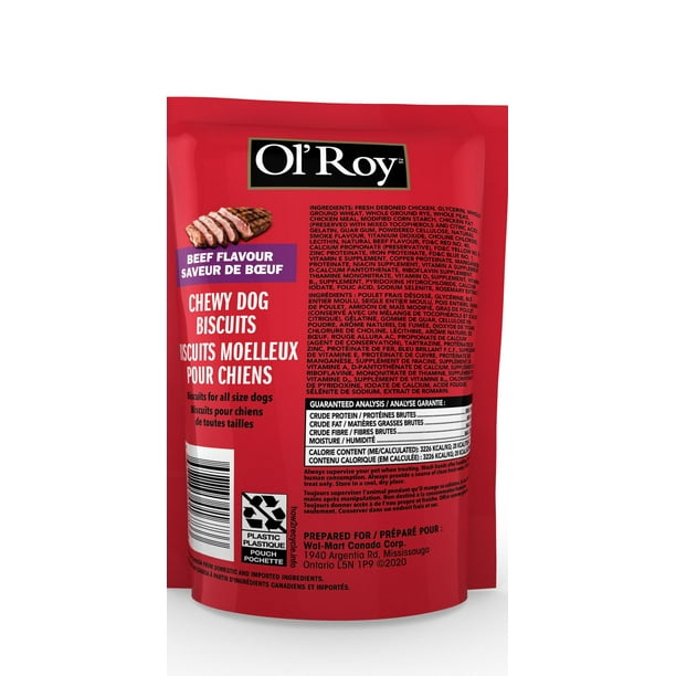 Ol'Roy Chewy beef flavor dog biscuits, 113g 