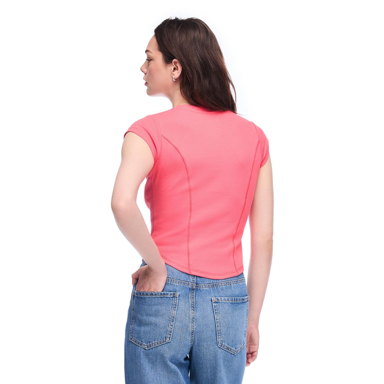 T-shirt henley No Boundaries pour femmes