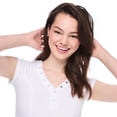 thumbnail image 4 of No Boundaries Women's Henley T-Shirt, 4 of 6