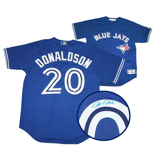 Chandail bleu autographié de Josh Donaldson des Blue Jays de Toronto