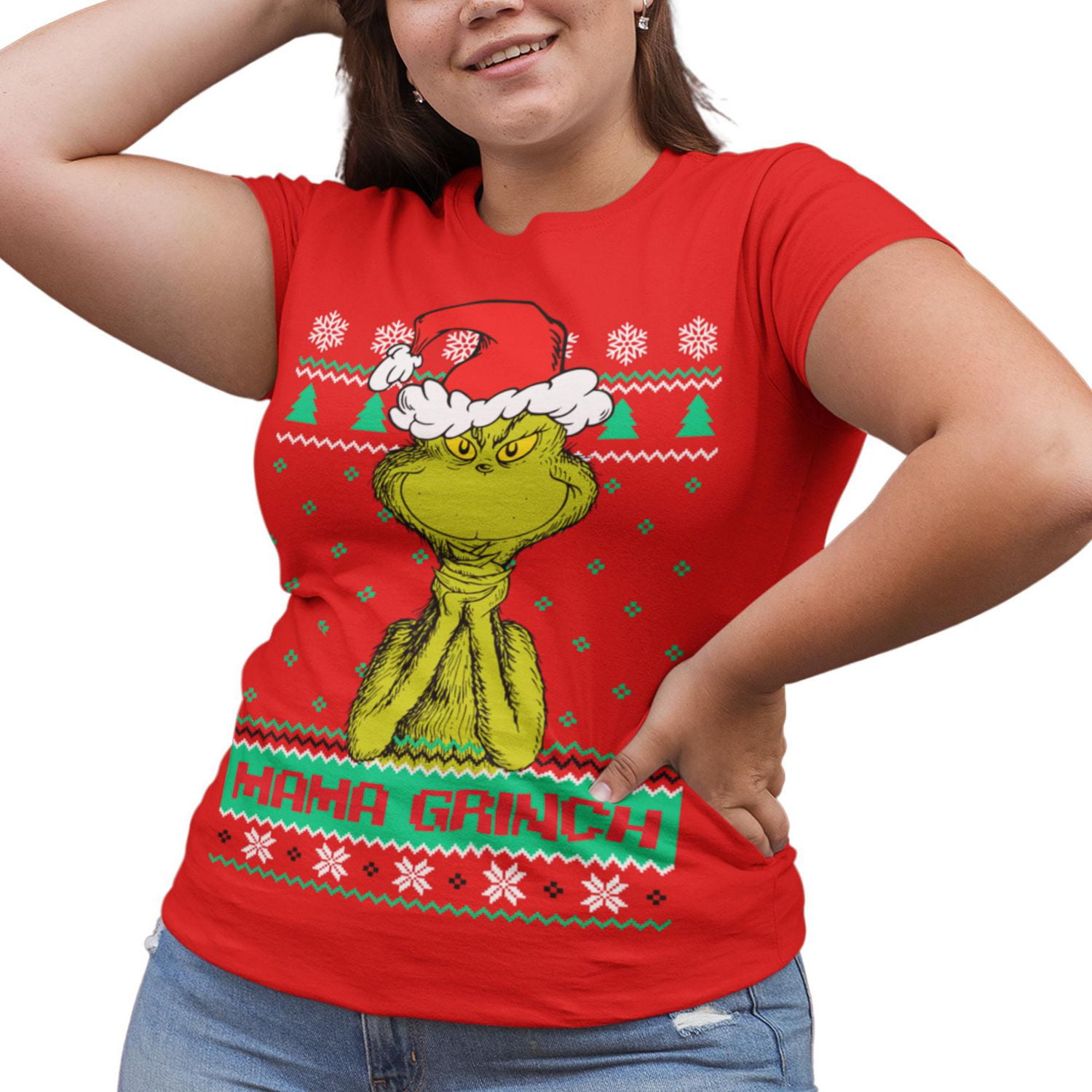 The Grinch Ladies' plus size  short sleeve Tee shirt.