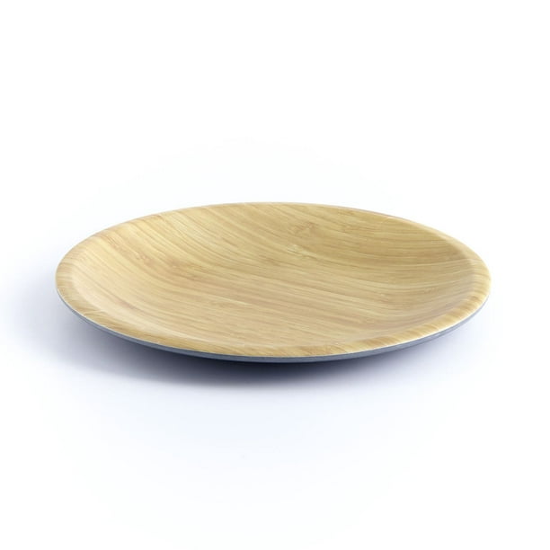 Brilliant Assiette ronde en bambou 26,5 cm Ensemble de 4