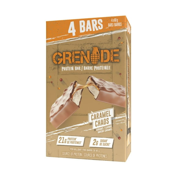 Grenade Barre Protéinée Caramel Chaos 4 barres de 60g