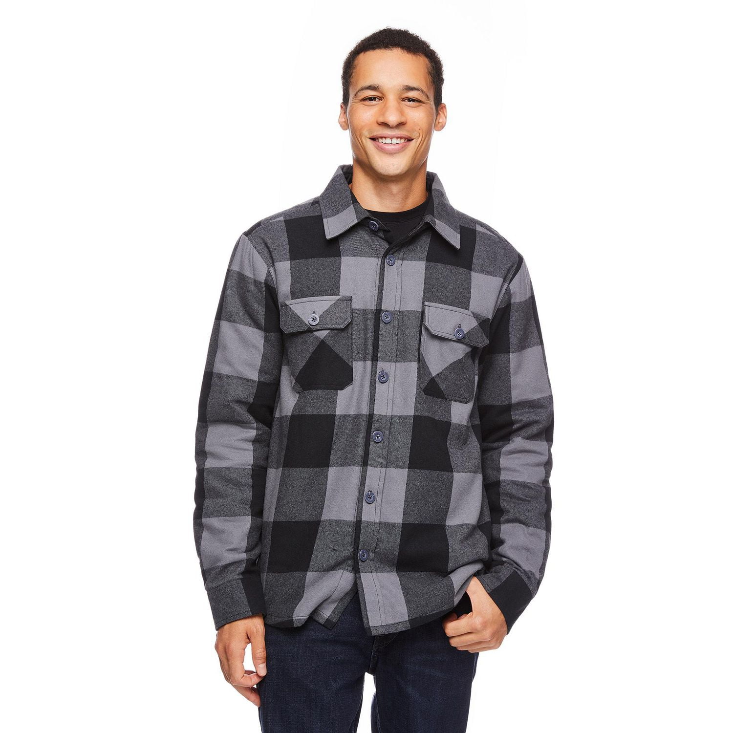 George Men's Flannel Shirt Jacket
