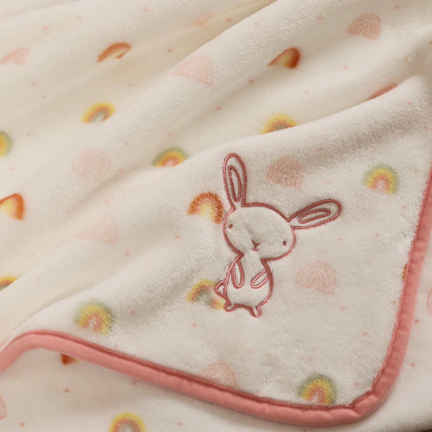 George Baby couverture en fausse fourrure réversible en peluche, lapin  Couverture de bébé 