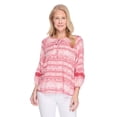 thumbnail image 1 of Iyla Women's 3/4 Sleeve Lace Trim Blouse, 1 of 6