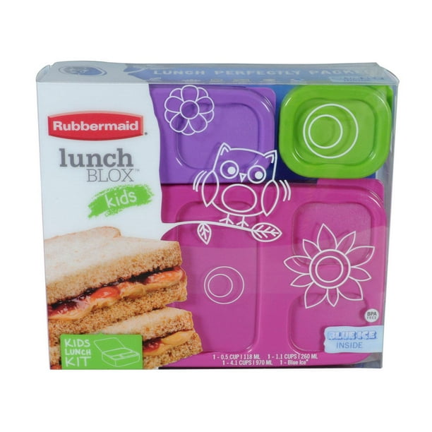 Rubbermaid Lunchblox Ensemble de boîtes à lunch pour enfants de , plats, couleurs variées