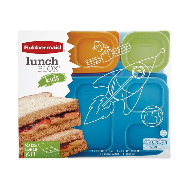 Rubbermaid Lunchblox Ensemble de boîtes à lunch pour enfants, plats, couleurs variées