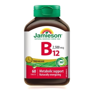 Jamieson Vitamin B12 Timed Release Tablets, 2500 mcg, 60 Count