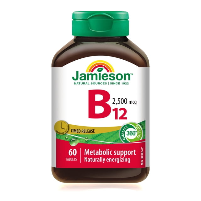 Jamieson Vitamin B12 Timed Release Tablets, 2500 mcg, 60 Count