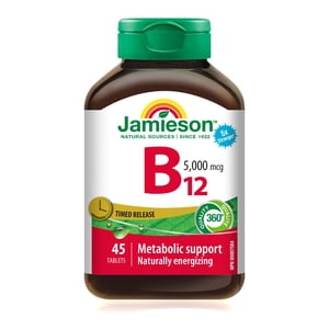 Jamieson Vitamin B12 Timed Release Tablets, 5000 mcg, 45 Count