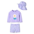thumbnail image 1 of Ensemble 3 pièces avec haut anti-UV George pour bébés filles, 1 of 2