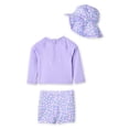 thumbnail image 2 of Ensemble 3 pièces avec haut anti-UV George pour bébés filles, 2 of 2