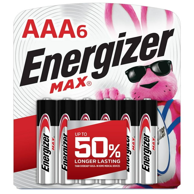 Piles alcalines AAA Energizer MAX, emballage de 6