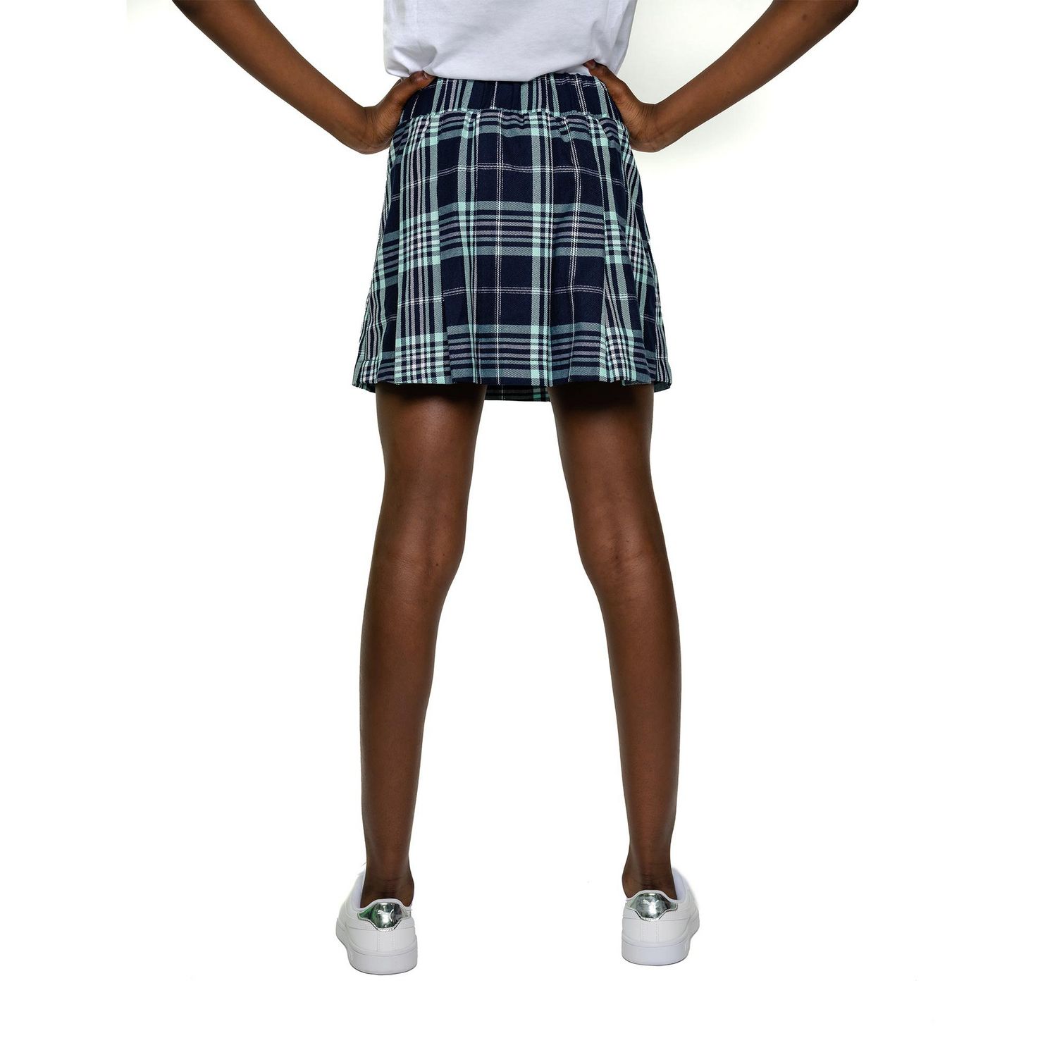 Navy plaid mini skirt sale