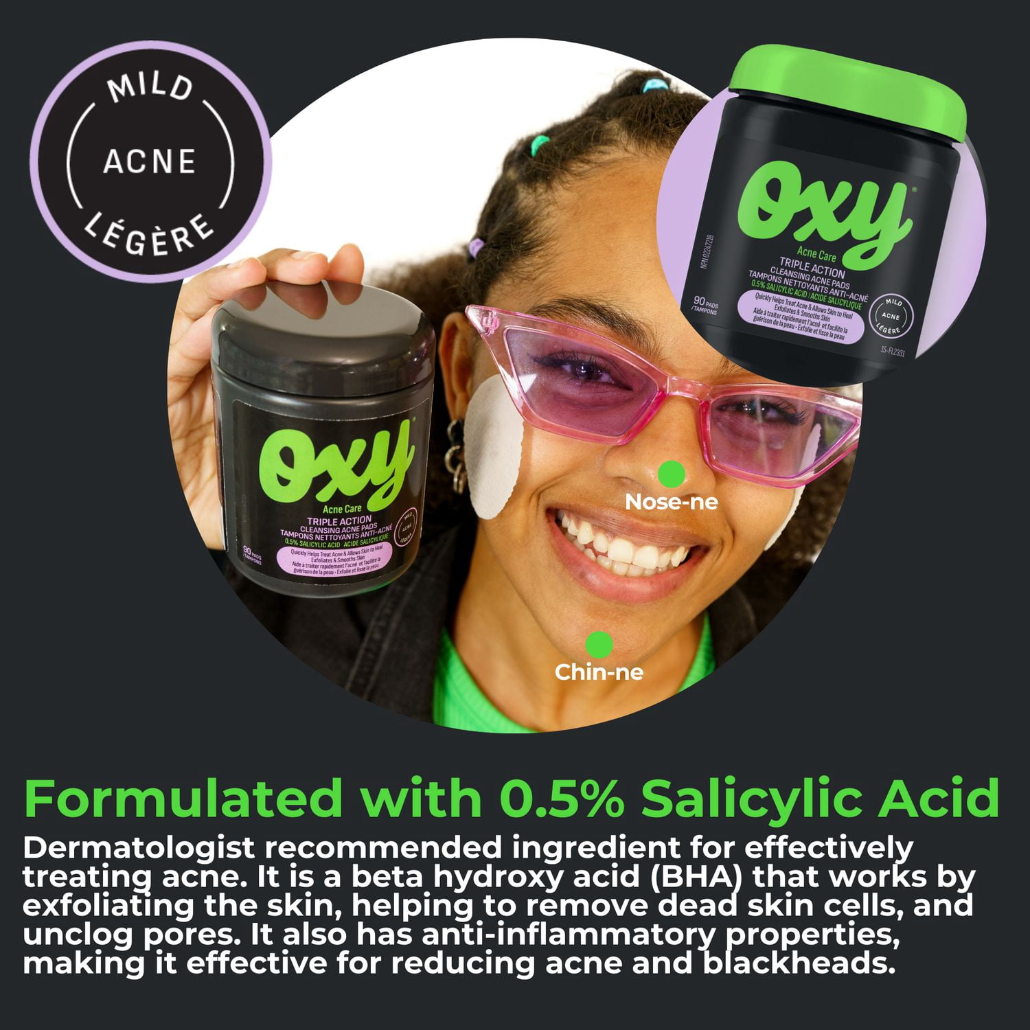 Oxy Triple Action Cleansing Acne Pads with Clinically Proven