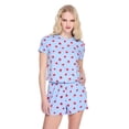 thumbnail image 1 of No Boundaries Women's Two Piece Short Pajama Set, 1 of 6