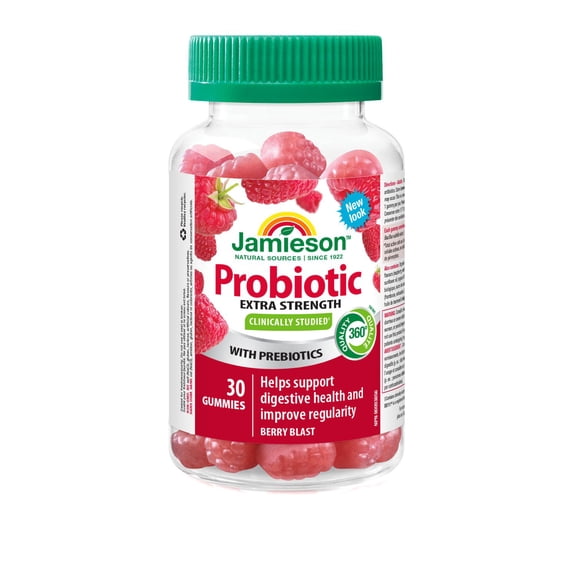 Jamieson Probiotic Gummies, 5 Billion CFU, Vegetarian, Berry Flavour, 30 Count