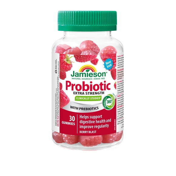 Jamieson Probiotic Gummies, 5 Billion CFU, Vegetarian, Berry Flavour, 30 Count