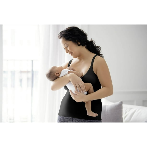 Medela Comfy Cami Bra for Maternity/Breastfeeding, Black, XL 