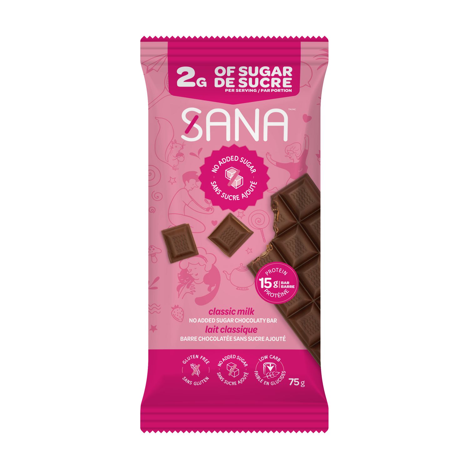Sana Milk Chocolate-style Bar, No Added Sugar 75g