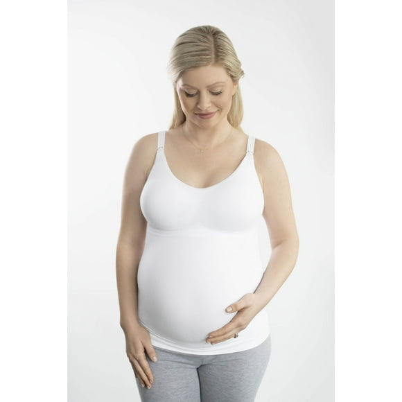 Medela Comfy Cami Bra for Maternity/Breastfeeding, White, Large