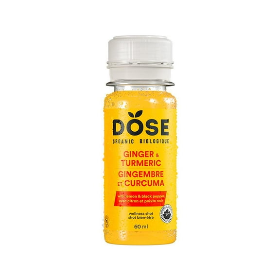 DOSE Organic Ginger and Turmeric shot, 60 mL