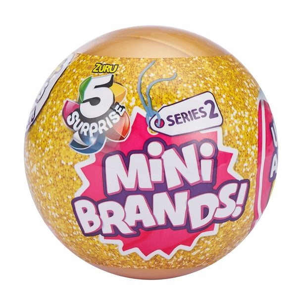 5 Surprise Mini Brands (2 Pack) Series 1 by ZURU  Exclusive Mystery  Real Miniature Collectible Toy Capsule (PVC Tube Packaging), Gold