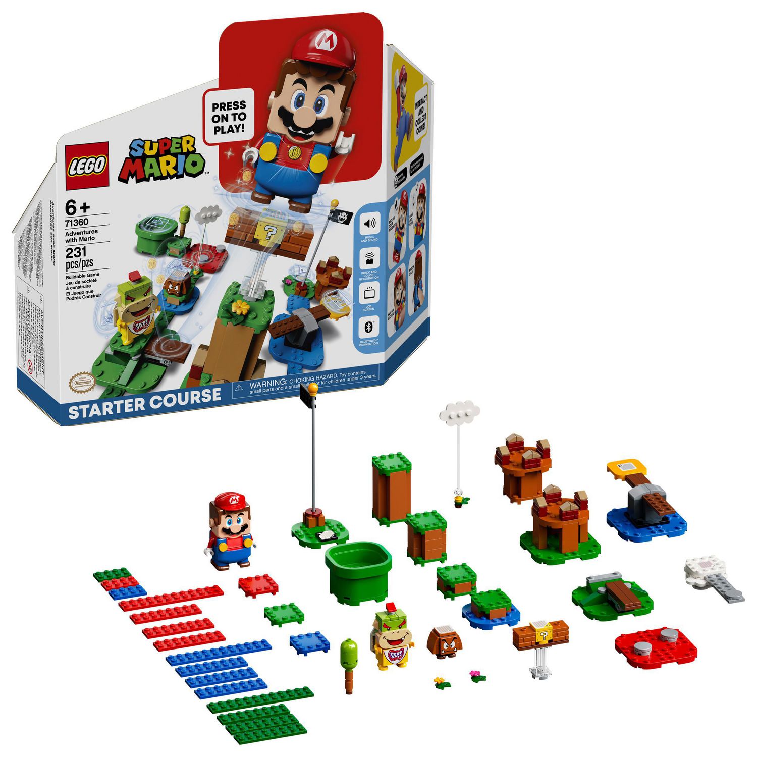 LEGO Super Mario Adventures with Mario Starter Course 71360 Toy Building  Kit, Includes 231 Pieces, ages 6+