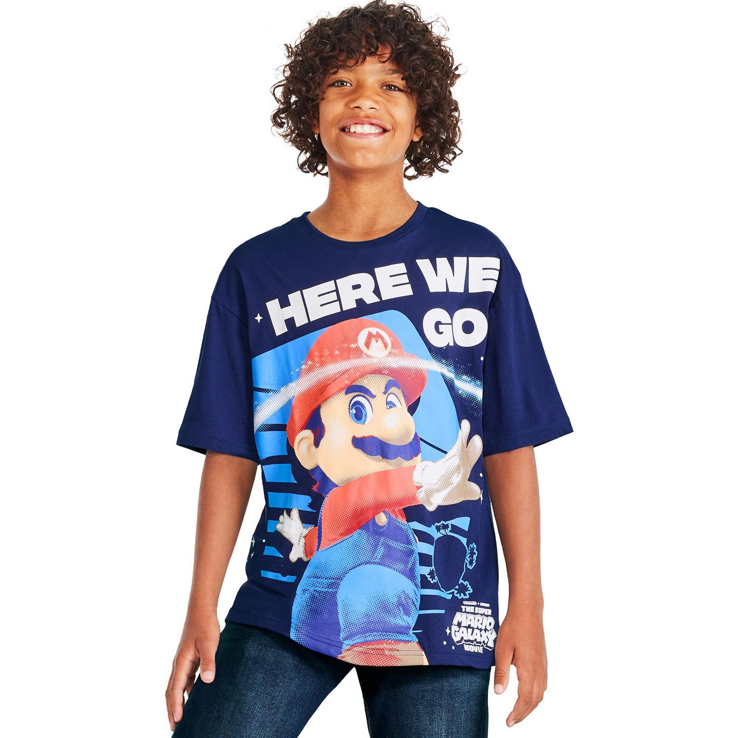 T-shirt à imprimé graphique Mario Super Galaxy : Le Film pour garçons