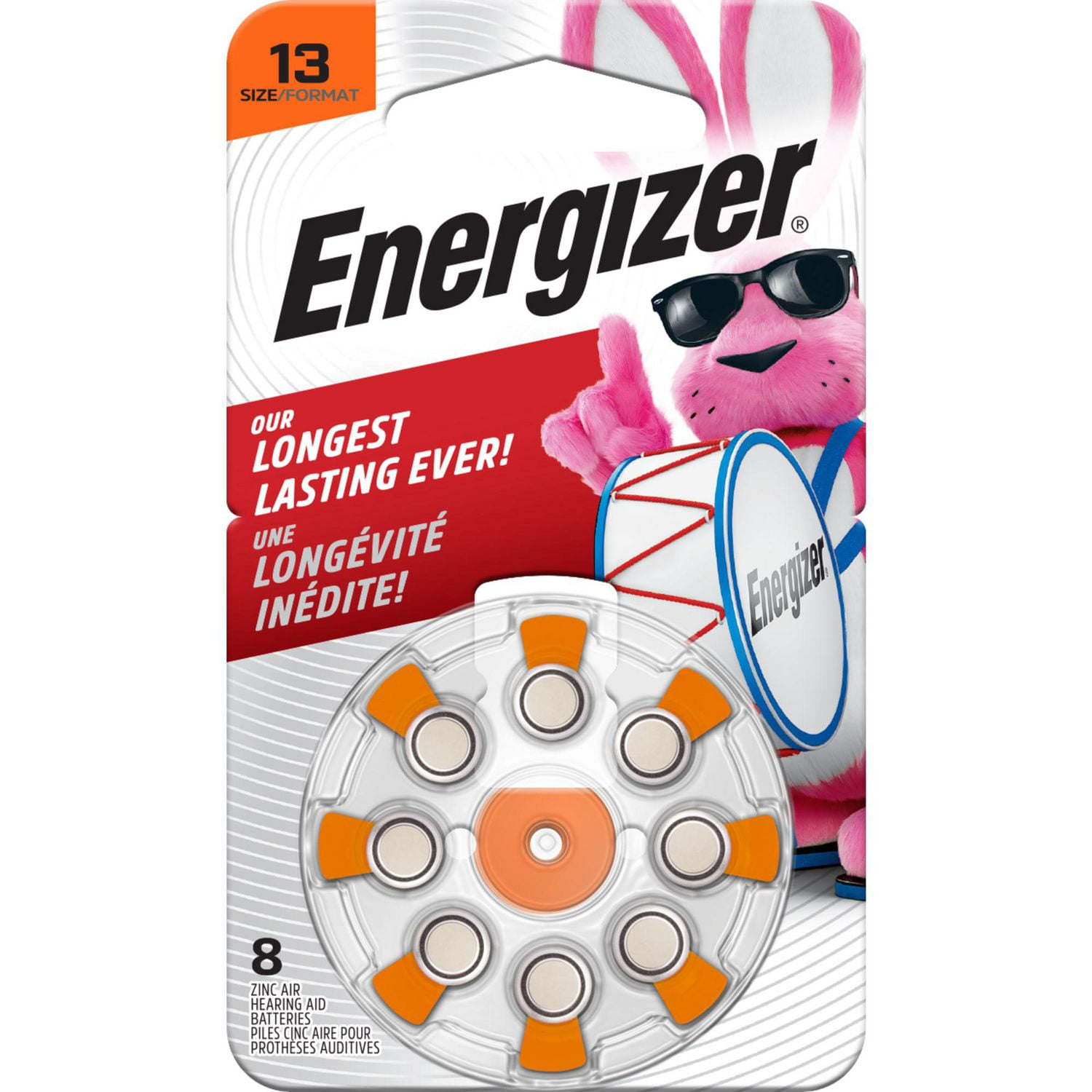 Energizer Ez Turn & Lock Size 13, 8-Pack, Orange, Pack of 8 batteries