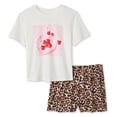 thumbnail image 1 of No Boundaries Women's Two Piece Short Pajama Set, 1 of 6