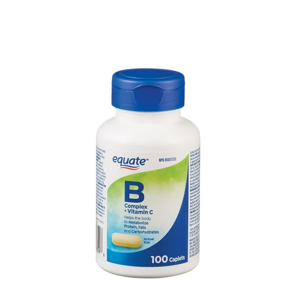 Complexe de vitamines B + vitamine C Equate en caplets