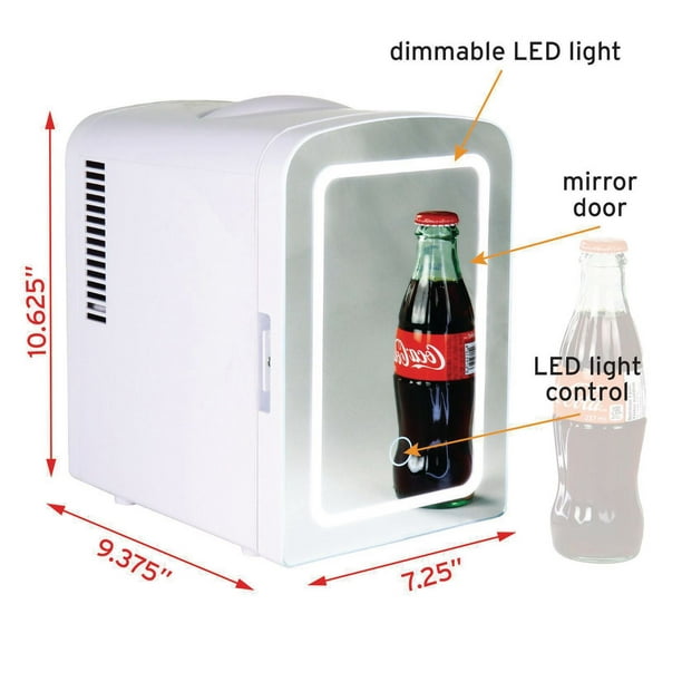 Koolatron Réfrigérateur à cosmétiques avec miroir illuminé par DEL, AC/DC,  6L 