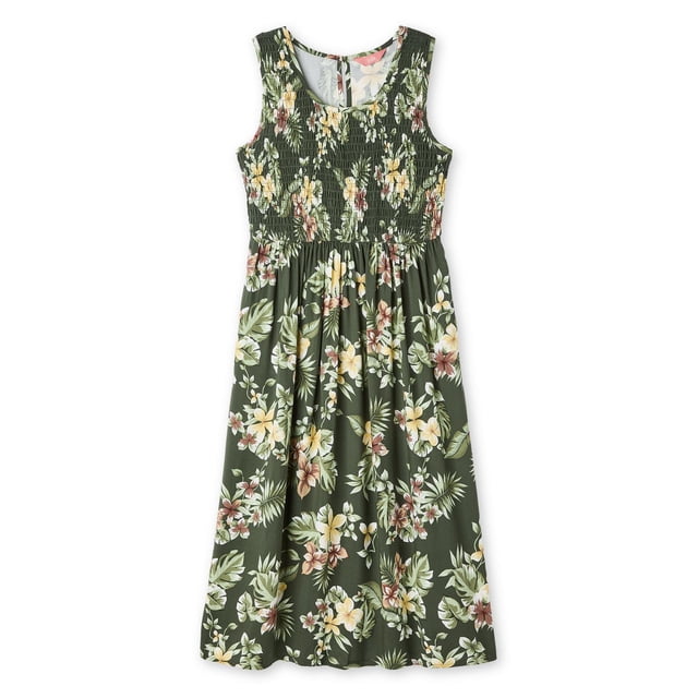 Robe longue sans manches à smocks Iyla pour femmes