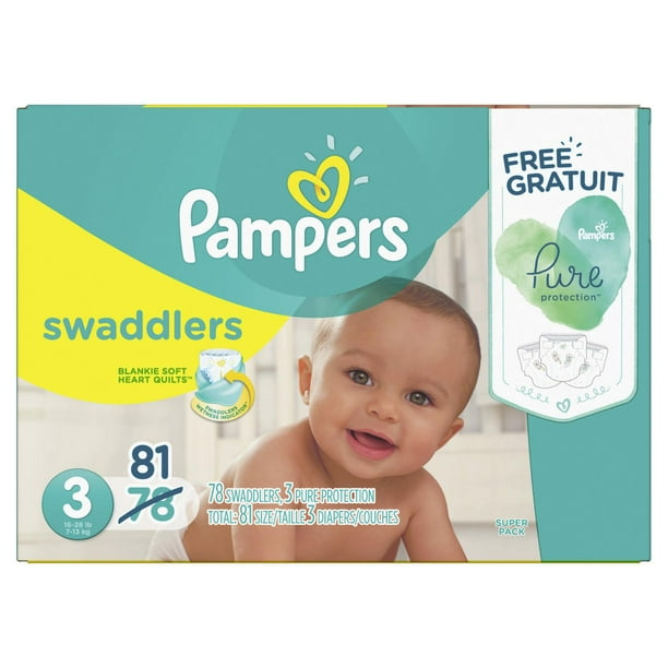 Couches Pampers Swaddlers, taille 3 
