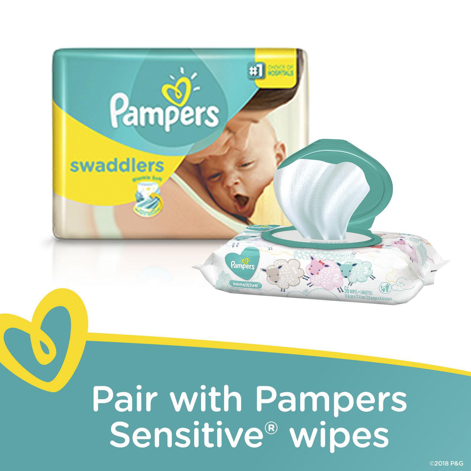 Couches Pampers Swaddlers, taille 3 