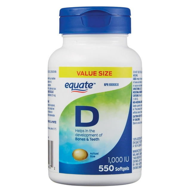 Equate Vitamine D 1000IU 550's