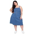 thumbnail image 1 of WeInfluence Women's Plus Size Button Front Denim Dress, 1 of 4