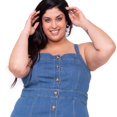 thumbnail image 4 of WeInfluence Women's Plus Size Button Front Denim Dress, 4 of 4