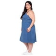 thumbnail image 3 of WeInfluence Women's Plus Size Button Front Denim Dress, 3 of 4